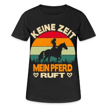 Pferde Geschenk Reiterin Mädchen Frauen - Frauen T-Shirt atmungsaktiv - Schwarz - Vorne - AI Model Female 172 light (172cm)