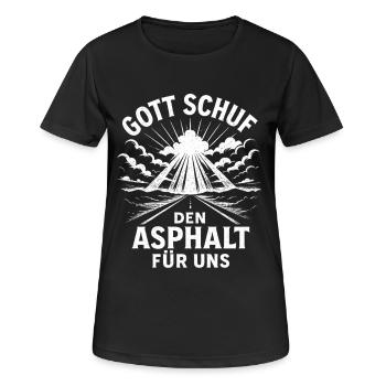 Dieu a créé l’asphalte - T-shirt respirant Femme - noir - Devant - AI Model Female 172 light (172cm)
