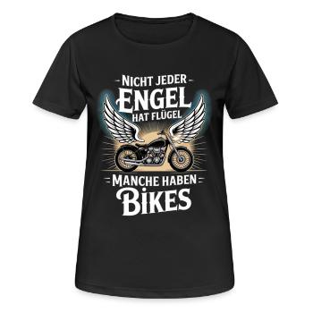 Angels without wings – Bikes - Women's Breathable T-Shirt - black - Front - AI Model Female 172 light (172cm)