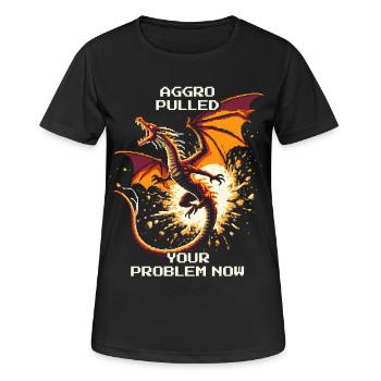Aggro pulled – votre problème | Dragon Pixel Art - T-shirt respirant Femme - noir - Devant - AI Model Female 172 light (172cm)