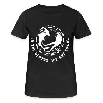 In the Depths We Are Equal - Women's Breathable T-Shirt - black - Front - AI Model Female 172 light (172cm)