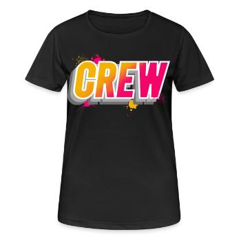 Crew - Frauen T-Shirt atmungsaktiv - Schwarz - Vorne - AI Model Female 172 light (172cm)