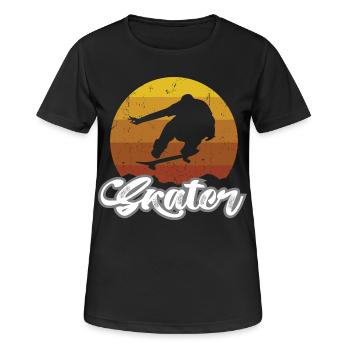 Skater - Frauen T-Shirt atmungsaktiv - Schwarz - Vorne - AI Model Female 172 light (172cm)