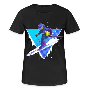 Ski - T-shirt respirant Femme - noir - Devant - AI Model Female 172 light (172cm)