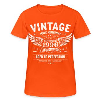 29 Years Birthday | Birthday November 1996 - Women's Breathable T-Shirt - neon orange - Front - AI Model Female 172 dark (172cm)
