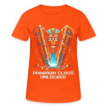 Classe Pharaon débloquée | Égypte, JdR - T-shirt respirant Femme - orange néon - Devant - AI Model Female 172 dark (172cm)