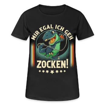 Gaming - Frauen T-Shirt atmungsaktiv - Schwarz - Vorne - AI Model Female 172 light (172cm)