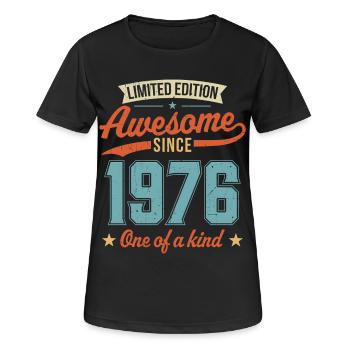 Genial seit 1976 - Frauen T-Shirt atmungsaktiv - Schwarz - Vorne - AI Model Female 172 light (172cm)