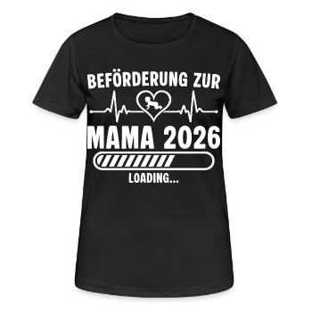 Beförderung zur Mama 2026 lädt - Frauen T-Shirt atmungsaktiv - Schwarz - Vorne - AI Model Female 172 light (172cm)