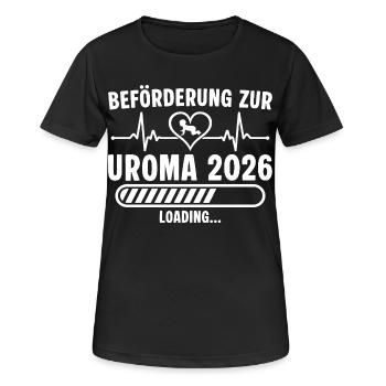 Beförderung zur Uroma 2026 lädt - Frauen T-Shirt atmungsaktiv - Schwarz - Vorne - AI Model Female 172 light (172cm)