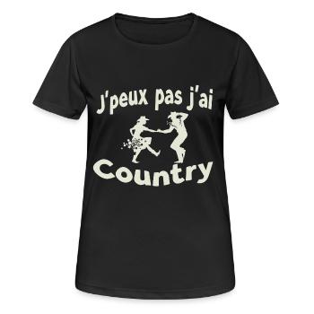 Ich kann nicht, ich habe Land - Frauen T-Shirt atmungsaktiv - Schwarz - Vorne - AI Model Female 172 light (172cm)