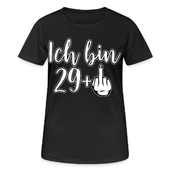 Ich bin 29+ Freigeist Mittelfinger 30. Geburtstag - Frauen T-Shirt atmungsaktiv - Schwarz - Vorne - AI Model Female 172 light (172cm)