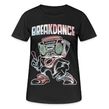 Breakdance Boombox Pastel Lineart streetart - T-shirt respirant Femme - noir - Devant - AI Model Female 172 light (172cm)