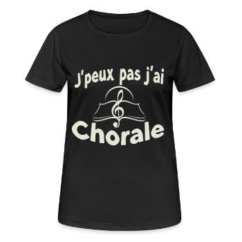 J'peux pas j'ai Chorale - T-shirt respirant Femme - noir - Devant - AI Model Female 172 light (172cm)
