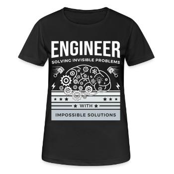 T-shirt INGÉNIEUR – Résoudre les problèmes invisibles - T-shirt respirant Femme - noir - Devant - AI Model Female 172 light (172cm)