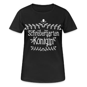 Schrebergarten Königin Kleingartenverein Geschenk  - Frauen T-Shirt atmungsaktiv - Schwarz - Vorne - AI Model Female 172 light (172cm)