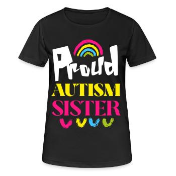 Fière sœur de l’autisme Soutenez la sensibilisation à l’autisme - T-shirt respirant Femme - noir - Devant - AI Model Female 172 light (172cm)