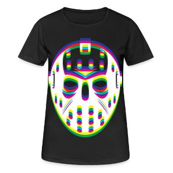 EDM Techno Rave Hockey Mask - Women's Breathable T-Shirt - black - Front - AI Model Female 172 light (172cm)