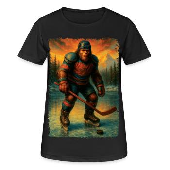 Sasquatch Hockey Bigfoot Hockeyspieler - Frauen T-Shirt atmungsaktiv - Schwarz - Vorne - AI Model Female 172 light (172cm)
