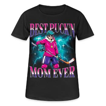 Beste Mama Humor Mama Hockey - Frauen T-Shirt atmungsaktiv - Schwarz - Vorne - AI Model Female 172 light (172cm)