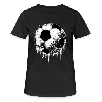 Fußball-Ball-Soccer - Frauen T-Shirt atmungsaktiv - Schwarz - Vorne - AI Model Female 172 light (172cm)
