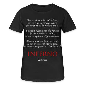 Inferno Canto III Divine Commedy Per me si va - T-shirt respirant Femme - noir - Devant - AI Model Female 172 light (172cm)