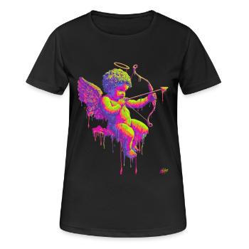 #NEon Amor - Frauen T-Shirt atmungsaktiv - Schwarz - Vorne - AI Model Female 172 light (172cm)