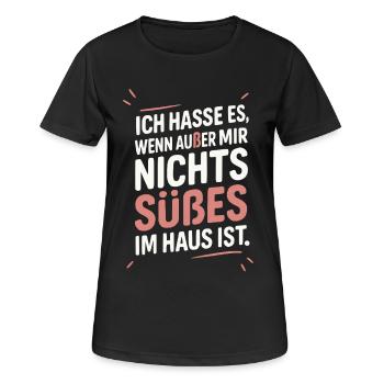 Ich hasse es wenn außer mir nichts Süßes im Haus  - Frauen T-Shirt atmungsaktiv - Schwarz - Vorne - AI Model Female 172 light (172cm)