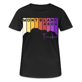 Mont Blanc Finisher Bergsteiger Chamonix Montblanc - Frauen T-Shirt atmungsaktiv - Schwarz - Vorne - AI Model Female 172 light (172cm)