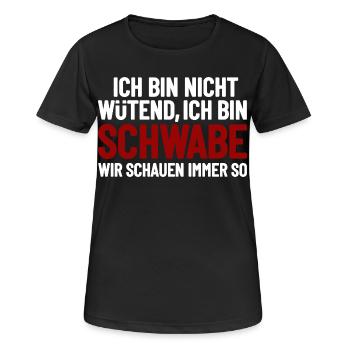Je ne suis pas en colère, je suis Souabe - T-shirt respirant Femme - noir - Devant - AI Model Female 172 light (172cm)