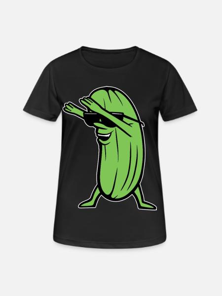 Dabbing Cucumber Dabbing Dab Dance Hip-Hop Dance Pose - Women's Breathable T-Shirt - black