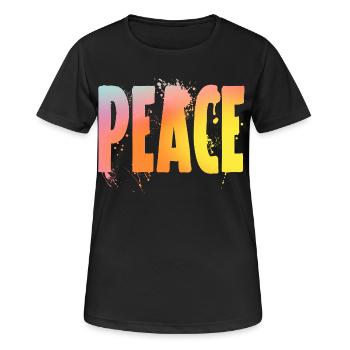 Peace - Frauen T-Shirt atmungsaktiv - Schwarz - Vorne - AI Model Female 172 light (172cm)