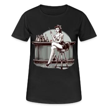 Rockabilly Femme Bar Boisson RocknRoll Cadeau - T-shirt respirant Femme - noir - Devant - AI Model Female 172 light (172cm)