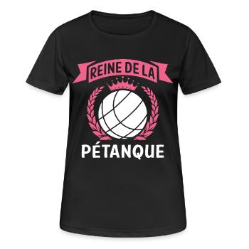 Pétanque Gift for Women Queen of Pétanque - Women's Breathable T-Shirt - black - Front - AI Model Female 172 light (172cm)