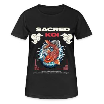 Sacred Koi - Women's Breathable T-Shirt - black - Front - AI Model Female 172 light (172cm)