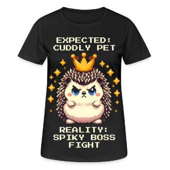 Stacheliger Bosskampf | lustiger Igel Spruch - Women's Breathable T-Shirt - black - Front - AI Model Female 172 light (172cm)