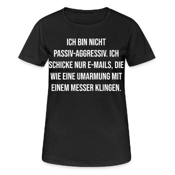 Schneidende E-Mail Umarmung - Frauen T-Shirt atmungsaktiv - Schwarz - Vorne - AI Model Female 172 light (172cm)