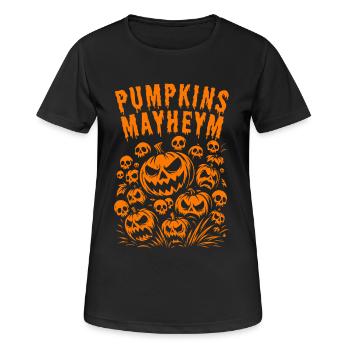 Kürbisse Chaos Halloween Silhouette - Frauen T-Shirt atmungsaktiv - Schwarz - Vorne - AI Model Female 172 light (172cm)