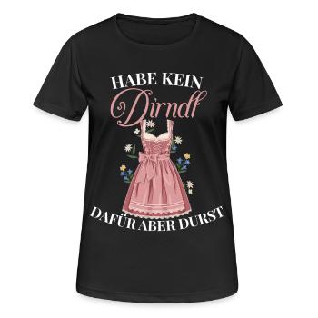 No Dirndl - But Thirst -Bayern Volksfest Design - Women's Breathable T-Shirt - black - Front - AI Model Female 172 light (172cm)