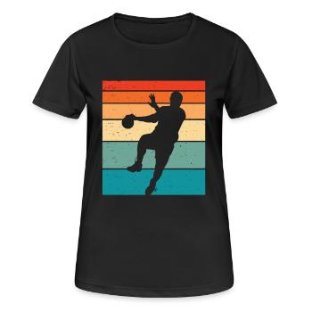 Retro Handball Handball Player - Women's Breathable T-Shirt - black - Front - AI Model Female 172 light (172cm)