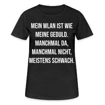 Mon Wi-Fi, c’est comme ma patience - T-shirt respirant Femme - noir - Devant - AI Model Female 172 light (172cm)
