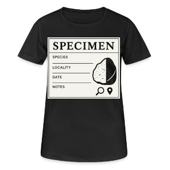 Étiquette de collection d’échantillons géologiques fossiles - T-shirt respirant Femme - noir - Devant - AI Model Female 172 light (172cm)