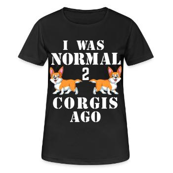 J’étais normal il y a 2 corgis Chemise drôle de corgi - T-shirt respirant Femme - noir - Devant - AI Model Female 172 light (172cm)