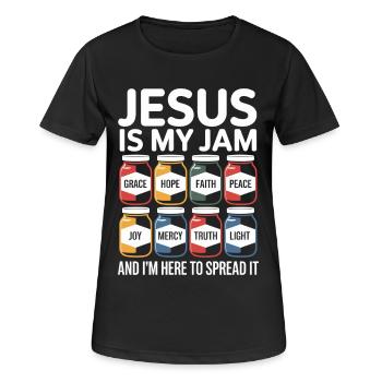  Jesus Ist Mein Ding Mit Gnade, Hoffnung, Glaube, - Frauen T-Shirt atmungsaktiv - Schwarz - Vorne - AI Model Female 172 light (172cm)