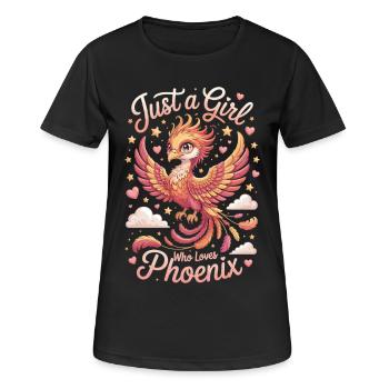 Fantasy Phoenix Shirt for Girls and Women - Women's Breathable T-Shirt - black - Front - AI Model Female 172 light (172cm)
