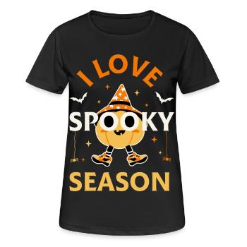 Ich liebe die gruselige Jahreszeit - Frauen T-Shirt atmungsaktiv - Schwarz - Vorne - AI Model Female 172 light (172cm)