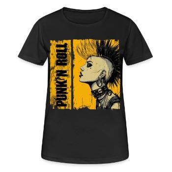 Punk'n Roll Mädchen  - Frauen T-Shirt atmungsaktiv - Schwarz - Vorne - AI Model Female 172 light (172cm)