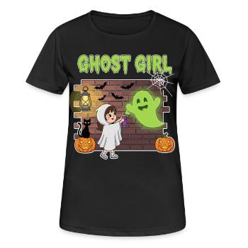  Geister Mädchen Halloween  - Frauen T-Shirt atmungsaktiv - Schwarz - Vorne - AI Model Female 172 light (172cm)