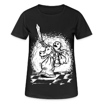 Der letzte Angriff - Bauernreiten, Schachritter - Frauen T-Shirt atmungsaktiv - Schwarz - Vorne - AI Model Female 172 light (172cm)