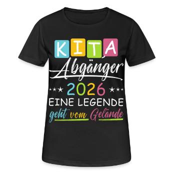 Kita Abgänger 2026 - Frauen T-Shirt atmungsaktiv - Schwarz - Vorne - AI Model Female 172 light (172cm)